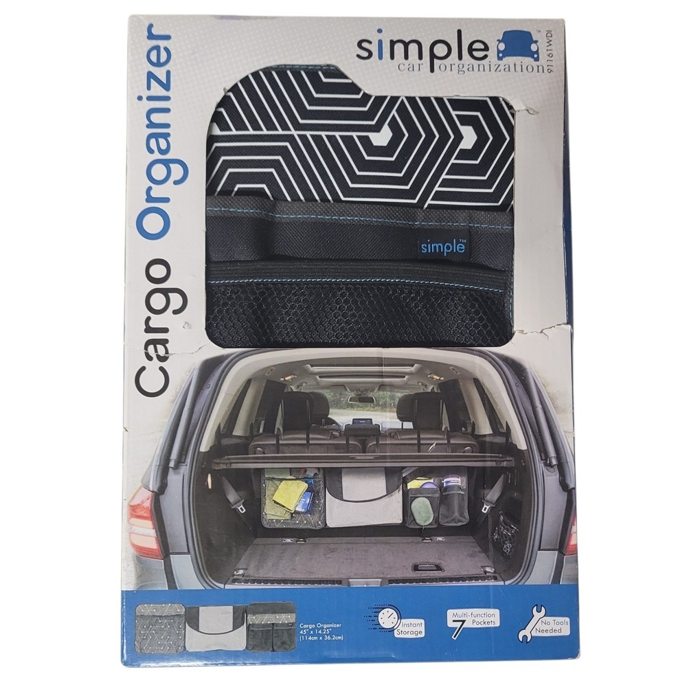 Simple Car Organization Cargo Organizer Black Grey 7 Pockets 45x14.25in
E757